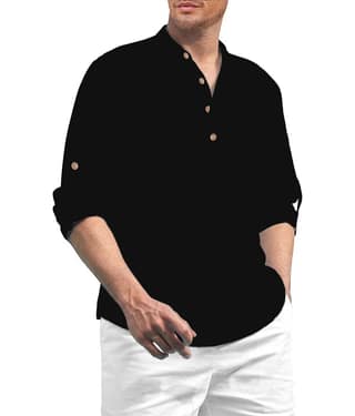 Vida Loca Turquoise Cotton Blend Men's Shirt Style Kurta ( Pack of 1 )