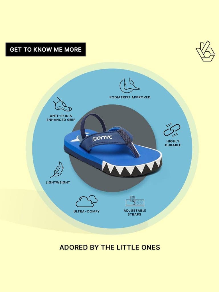 Premium Shark Flip-flops With Adjustable BackSupport - Blue (Unisex) view 9