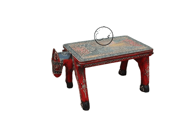 Wood To Cart® Handpainted Wooden Horse Side Table for Bed Room and Living Room