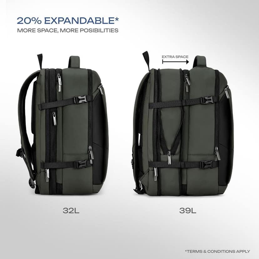 Select 39L Zeus Formal Overnighter Backpack, 19 Inch Laptop Backpack for Men & Women, Spacious Travel Bag with Organiser, Premium Water Resistant Fabric view 3