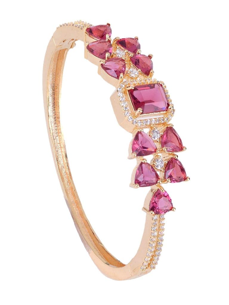 Gold plated Ruby AD studded handcrafted designer Bracelet for Women & Girls view 2