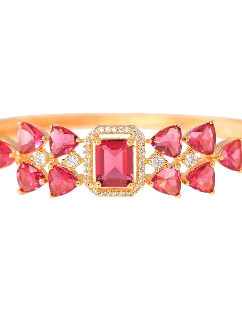 Gold plated Ruby AD studded handcrafted designer Bracelet for Women & Girls view 7