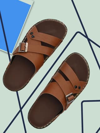 Hirolas® Men's Brown Comfortable Office Slippers (HROMSL13BRN)