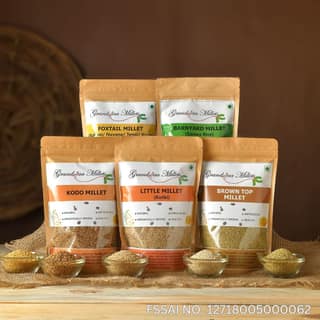 Pack of 5 Millets ( 500g each) , ( Little millet, Kodo millet, Browntop millet, Foxtail millet, Barnyard )