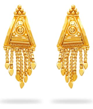 LUV FASHION Golden Chandbalis Earrings ( Pack of 1 )