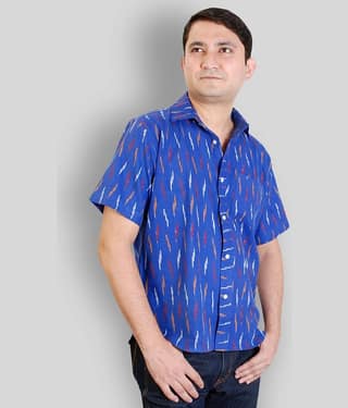 Viniyog - Blue Cotton Regular Fit Men's Casual Shirt (Pack of 1 )
