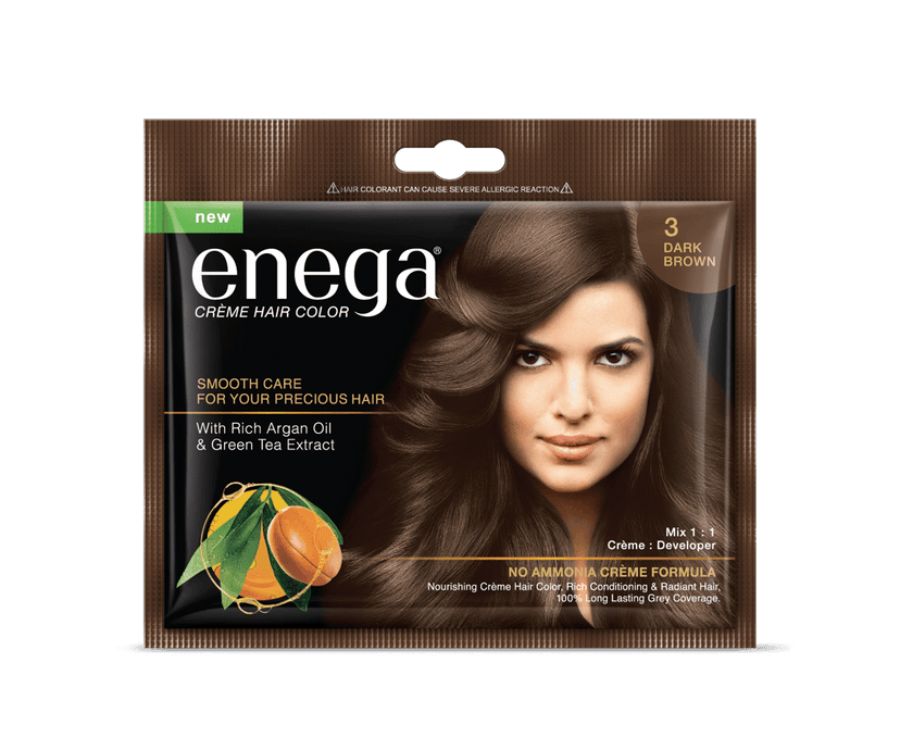 Enega Dark Brown Hair Color Cream with Developer Pouch view 2