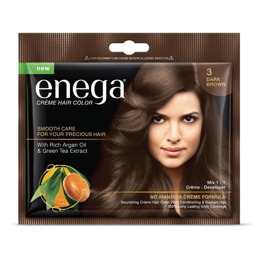 Enega Dark Brown Hair Color Cream with Developer Pouch view 5