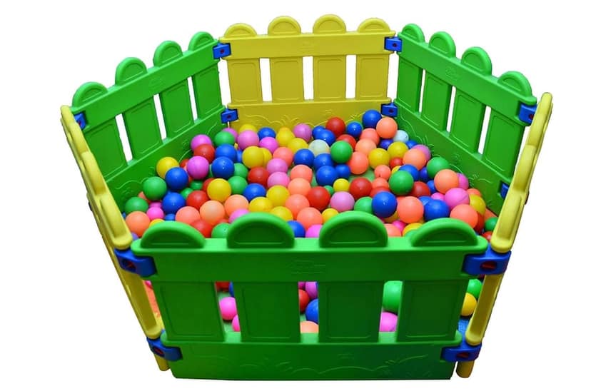 REZNOR Kids Beautiful Baby Ball Pool Mini Fence - 6 pcs Set (Without Balls) (Hexa) (pack of 2)