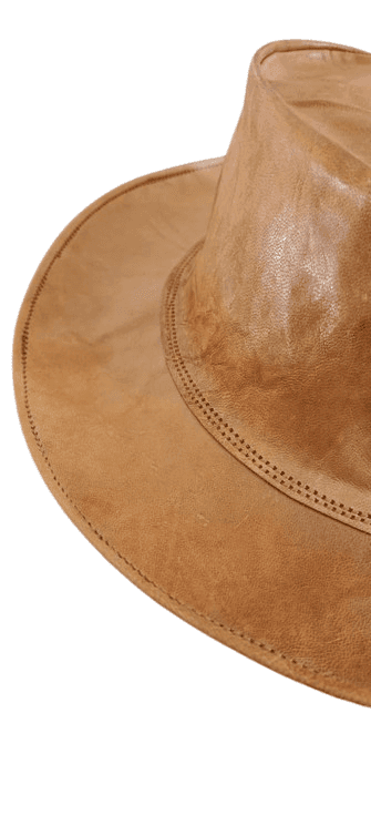 Ganpati Enterprise Handicraft Leather New Generation Outback Hat boy and girl Best Gifting Made by Awarded Indian Artisan Color Brown view 2