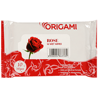 Origami So Soft Wet Wipes - Rose Flavour, 10 pulls