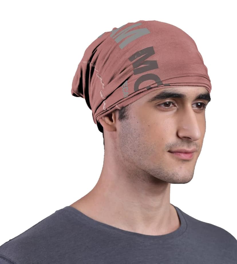 FREECULTR Unisex Bamboo Bandana, Anti Microbial Super Soft & Comfort Fit, Breathable Multipurpose Headband - Printed Pack of 3-Chalk Blue,Cuban Peach,Sapphire Blue view 3