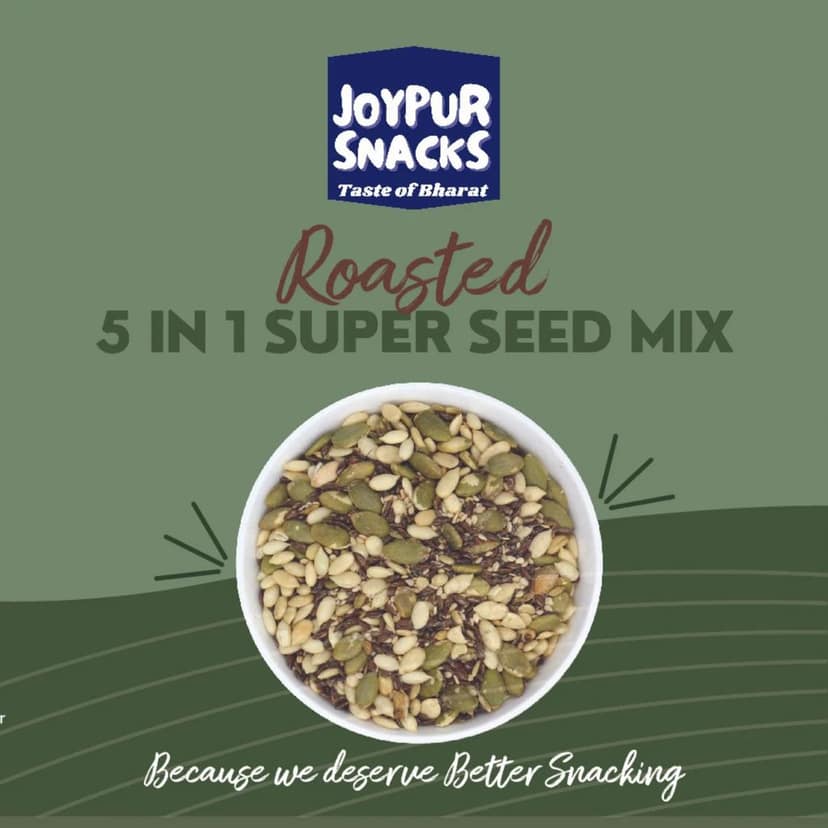 Joypur Snacks Roasted 5 in 1 Super Seed Mix | High Protein | Fiber Rich | Immunity Booster | Healthy Snack | 100g view 5