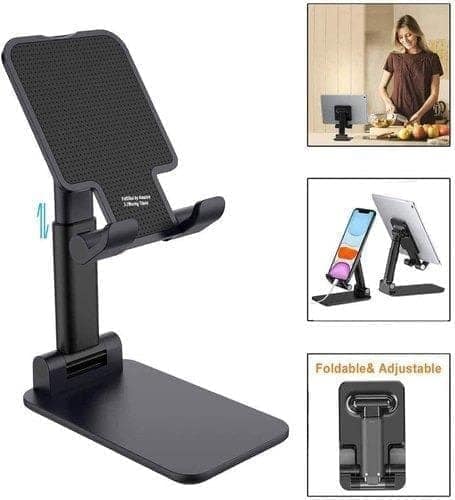 DHRUVINSRI Foldable Mobile Stand with Adjustable Angle – Portable Desktop Table Mobile Holder for Convenient Viewing and Hands-Free Use view 3