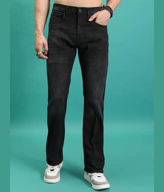 Highlander Cut Outs Men's Jeans - Black ( Pack of 1 )