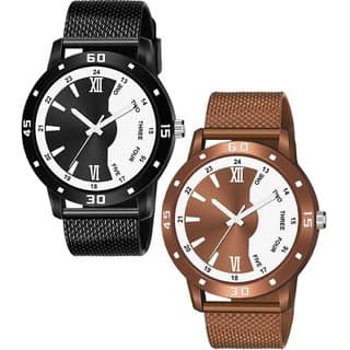 HRV Men's Round Dial Multi Strap Analog Watch