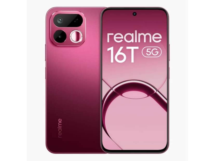 Realme 16T 5G Smartphone, 8GB RAM, 128GB Storage - Starlight Red