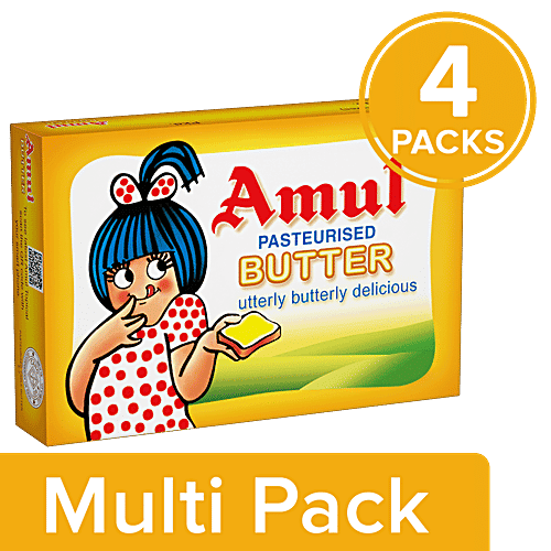 Amul Butter - Pasteurized, 4x100 g Multipack