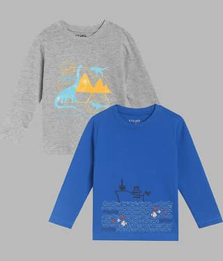 ETCHED DESIGN Pack of 1 Boys Cotton T-Shirt ( Multicolor )