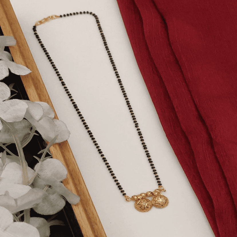 Attractive Alloy Women's Mangalsutra & SPECIAL MAHARASTRA GOLEDN VATI MANGALSUTRA & Gold Beautiful and Fancy CHAIN-PENDANTS necklaces For Girls and women's (RK) (COMBO PACK OF 3 PIC) view 3