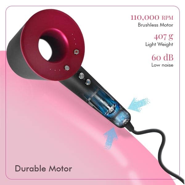 XEMPT 1400W BLAZE SUPERSONIC HAIR DRYER, BRUSHLESS| 5 MAGNETIC ATTACHMENTS| MICRO PROCESSOR Hair Dryer view 9