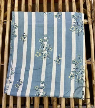 Elegant Unstitched Khadi Cotton Fabric for Kurtas-Blue Stripes