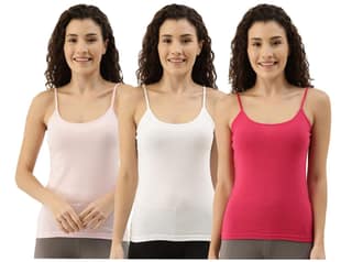 Amul comfy Cotton Girls Camisole Multicolour Pack of 3