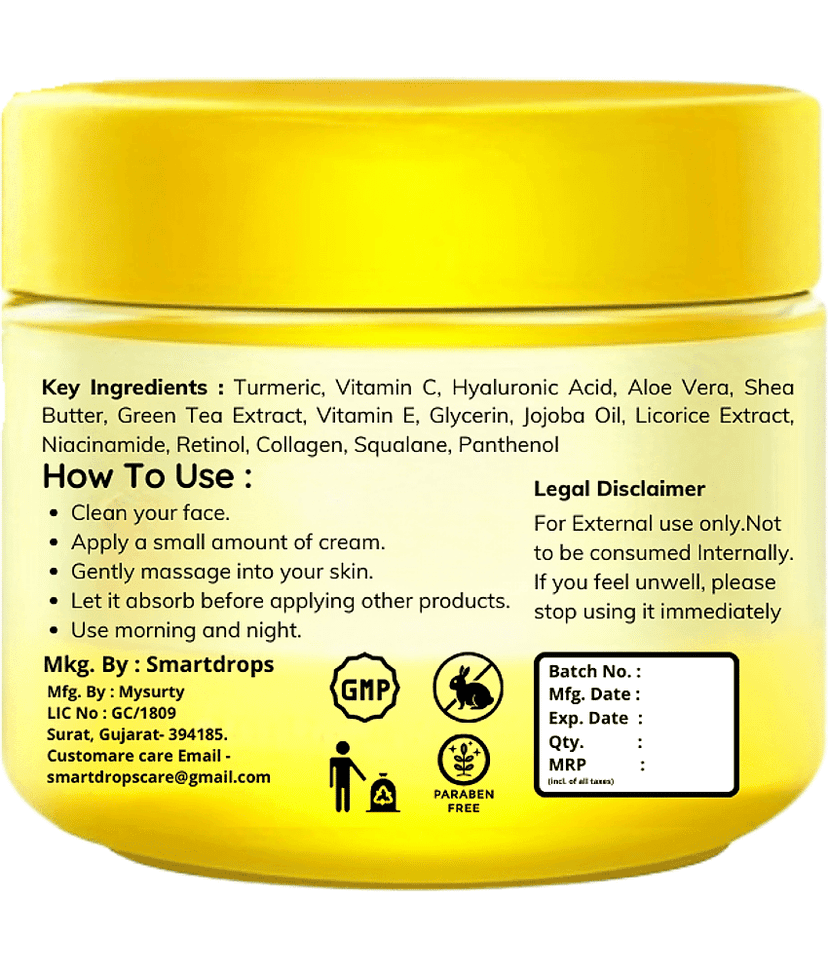 Smartdrops Night Cream All Skin Type Turmeric ( 150 gm ) view 2