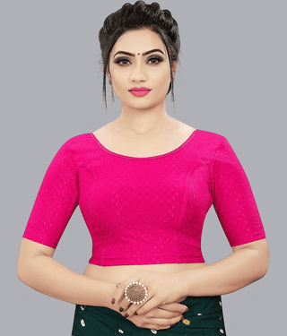 Bulbul Pink Readymade without Pad Lycra Women's Blouse ( Pack of 1 )