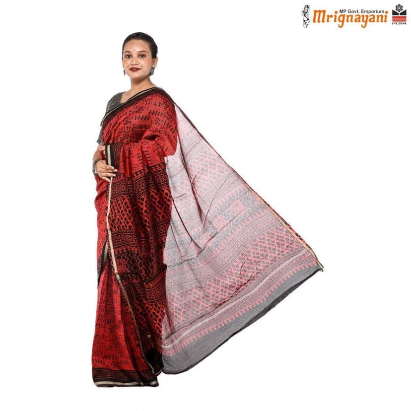 HANDLOOM CHANDERI SILK SAREE WITH BLOUSE (SKU - 1SCZ01200522 , SAREE - 1232) view 2
