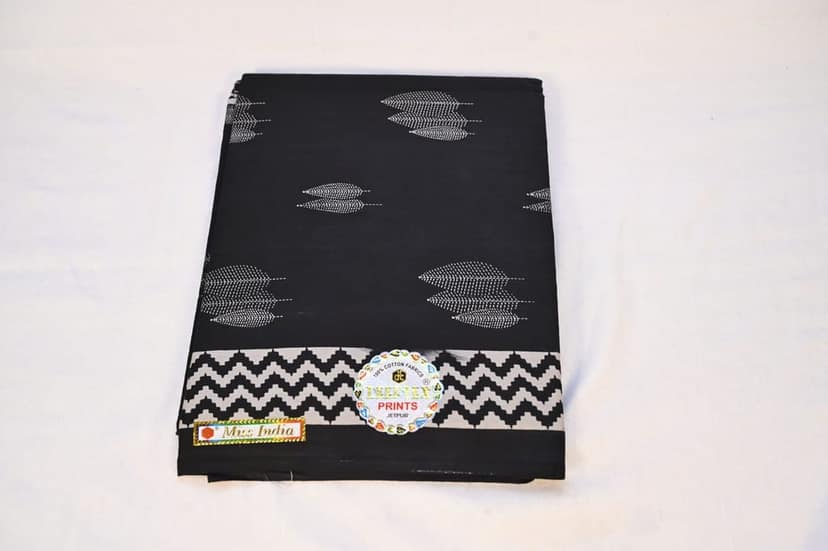 Black Cotton Printed dress material