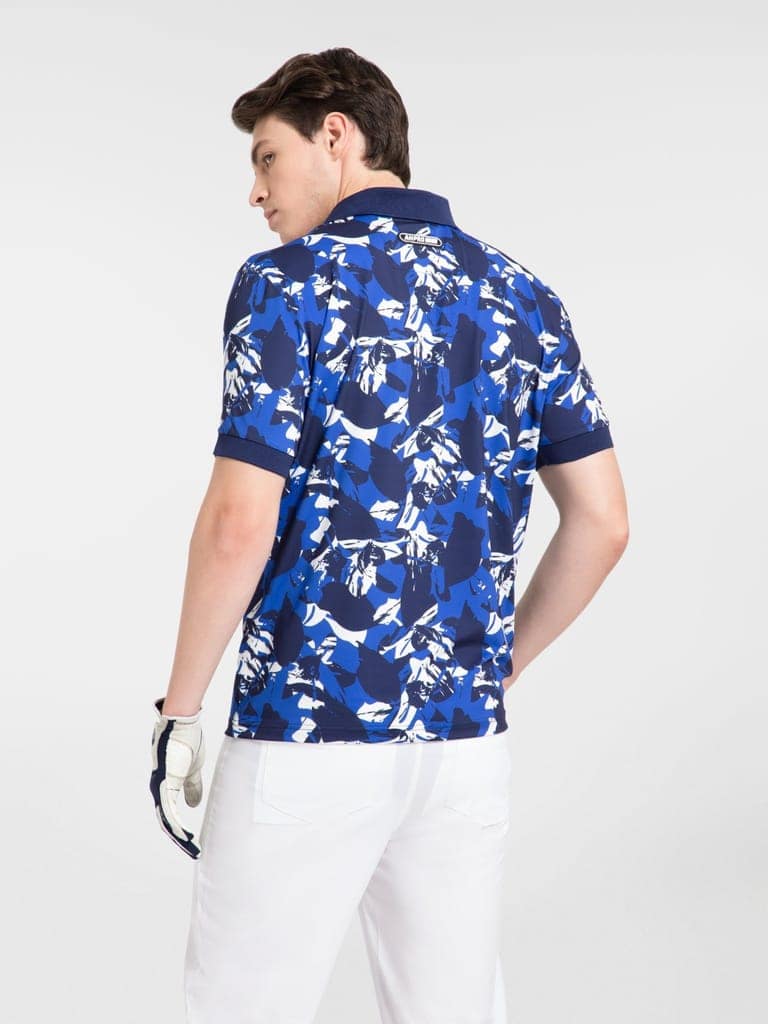 AH Ultra - Blue Tropical Maze Polo view 5