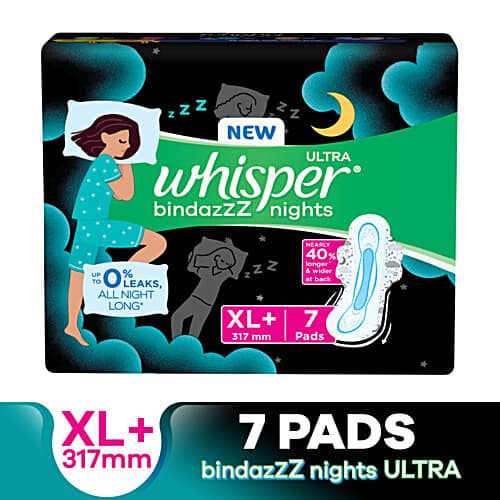 Whisper Ultra Overnight Sanitary Pads Extra Large Wings - 7 pcs