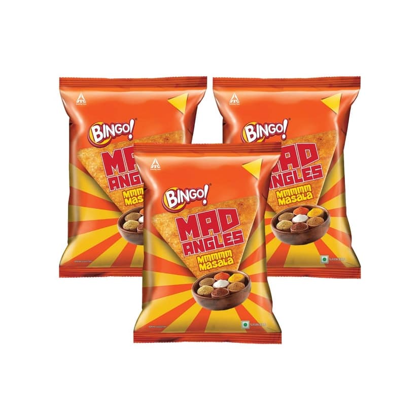 Bingo Mad Angles Masala Madness Crisps - Pack of 3