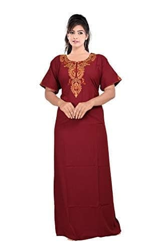 VALENCIA SLEEPWEAR Plain Patty Embroidery Gown Maxi Nightwear Nighty Lizzy Bizzy Soft Fabric view 6