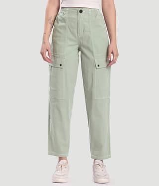 Bene Kleed Women Cotton Cargos Trousers ( Grey )