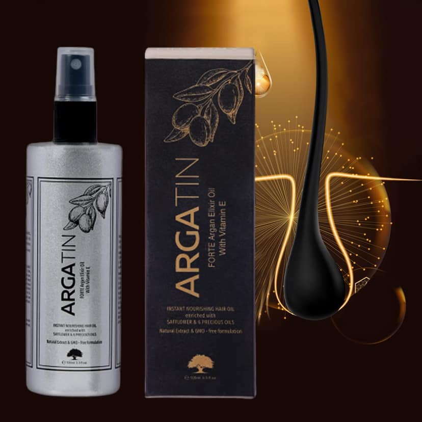 Argatin Forte Argan Elixir Oil With Vitamin E |For Hair Nourishment Of Hair|Reduces Hair Fall |For Dry Damaged And Frizzy Hair 100Ml view 2