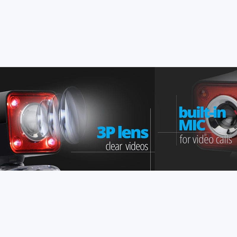 Zebronics Zeb-Crystal Pro Web Camera with USB Powered,3P Lens,Night Vision and Built-in Mic (RED) view 7