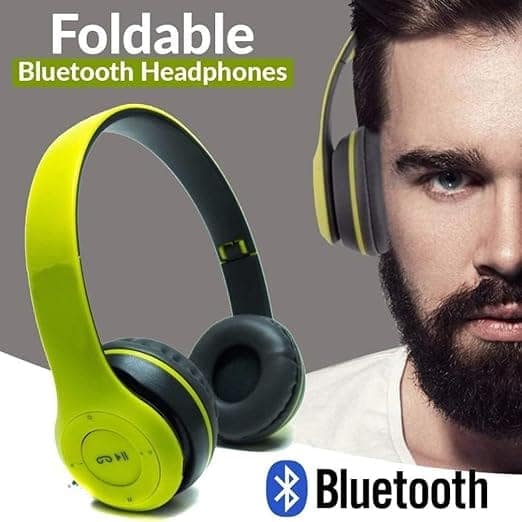 P47 Wireless Over Ear Bluetooth Headphones with Mic (Green) view 4