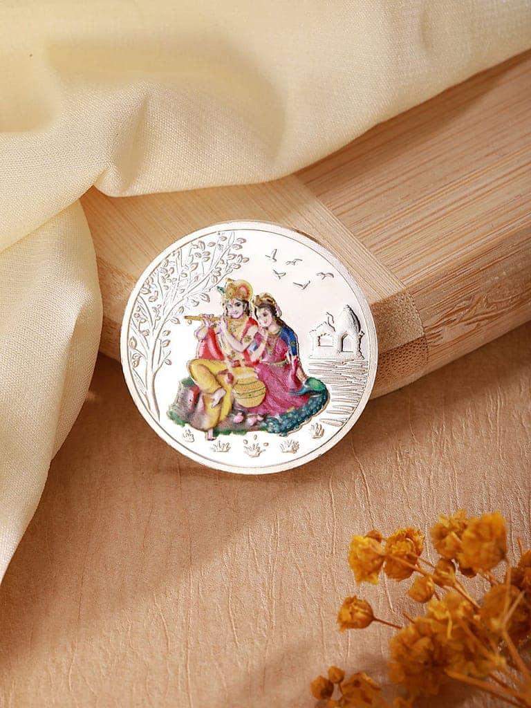 Enchanting Radha Krishna 10 gram 999 Silver Coin view 3