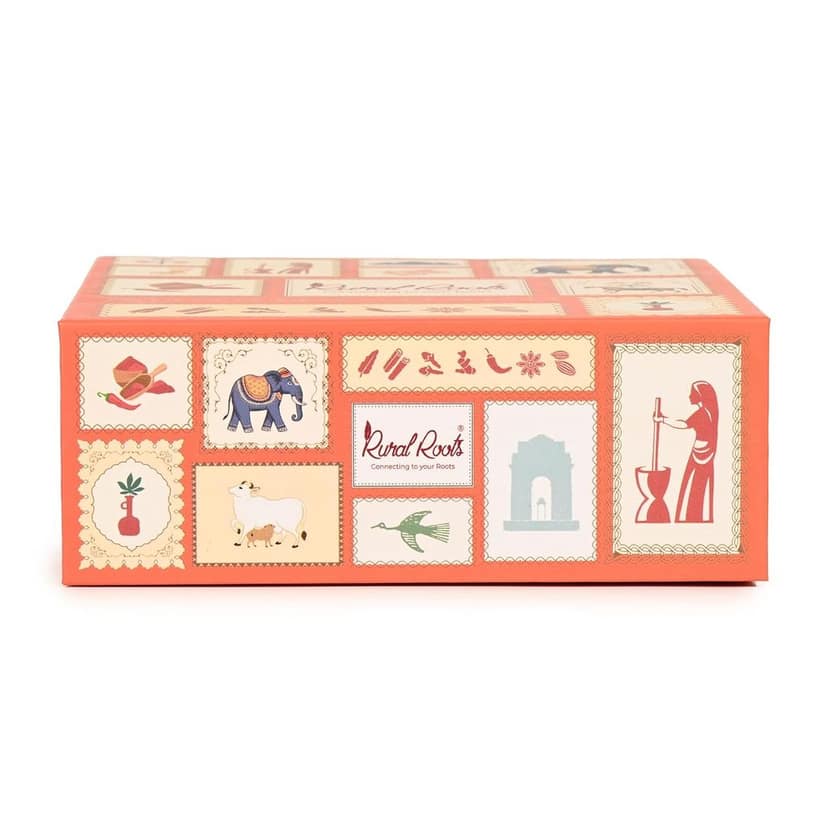 Rural Roots Zaika Sutra Diwali Gift Hamper | Spices Gift Box with 4 Matka Jars (Haldi, Green Cardamom, Laung, Black Cardamom, Garam Masala) | Wholesome Masala Gift Set for Deepawali & Corporate Gifting view 5