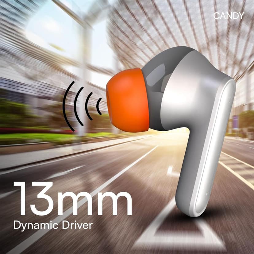 HAPIPOLA TWS Candy Immersive Audio | Ai-ENC | Bluetooth v5.2 13mm Driver | 100 Hours Stand-by 23 Hours Combined Playback | Touch Control Type C Interface | Good Bass view 4
