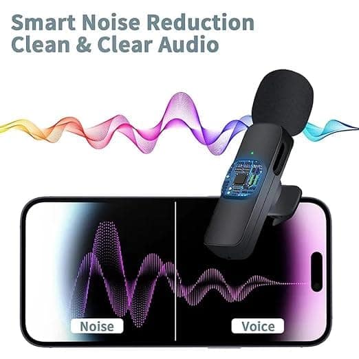 K9 Mic Professional Grade K9 Dual Wireless Mic for Android Smartphones Type C K9 Wireless Collar Microphone for YouTube Voice Recording Live Videos Vlog ASMR Podcast & Interview view 3