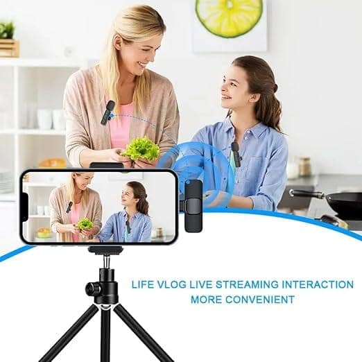 K9 Mic Professional Grade K9 Dual Wireless Mic for Android Smartphones Type C K9 Wireless Collar Microphone for YouTube Voice Recording Live Videos Vlog ASMR Podcast & Interview view 4