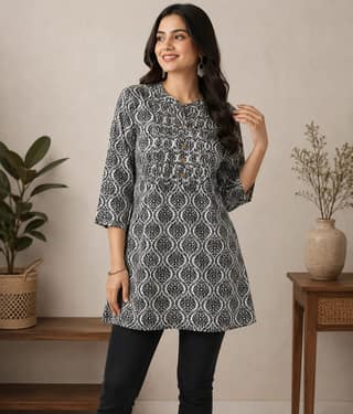 Glamvila Charcoal Charm Kurti