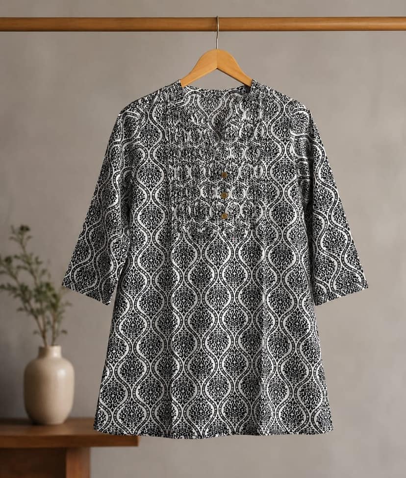 Glamvila Charcoal Charm Kurti view 5