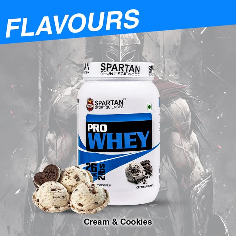 SPARTAN SPORT SCIENCE Pro Whey Protein Powder Concentrate Supplement with 24g Protein, 11g EAA, 5g BCAA, 4g Glutamic Acid | Lean Muscle Building for Men & Women