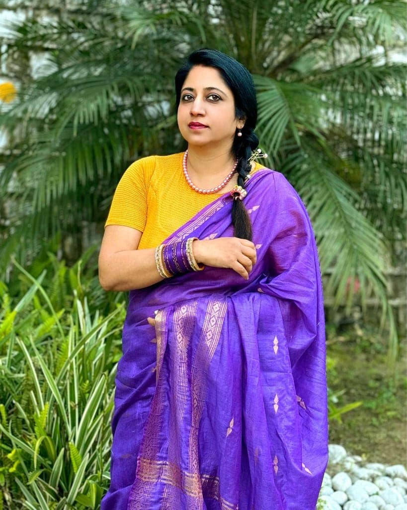 Katan Silk Saree Lavender Color Banarasi Weaves with running blouse-6929 view 6