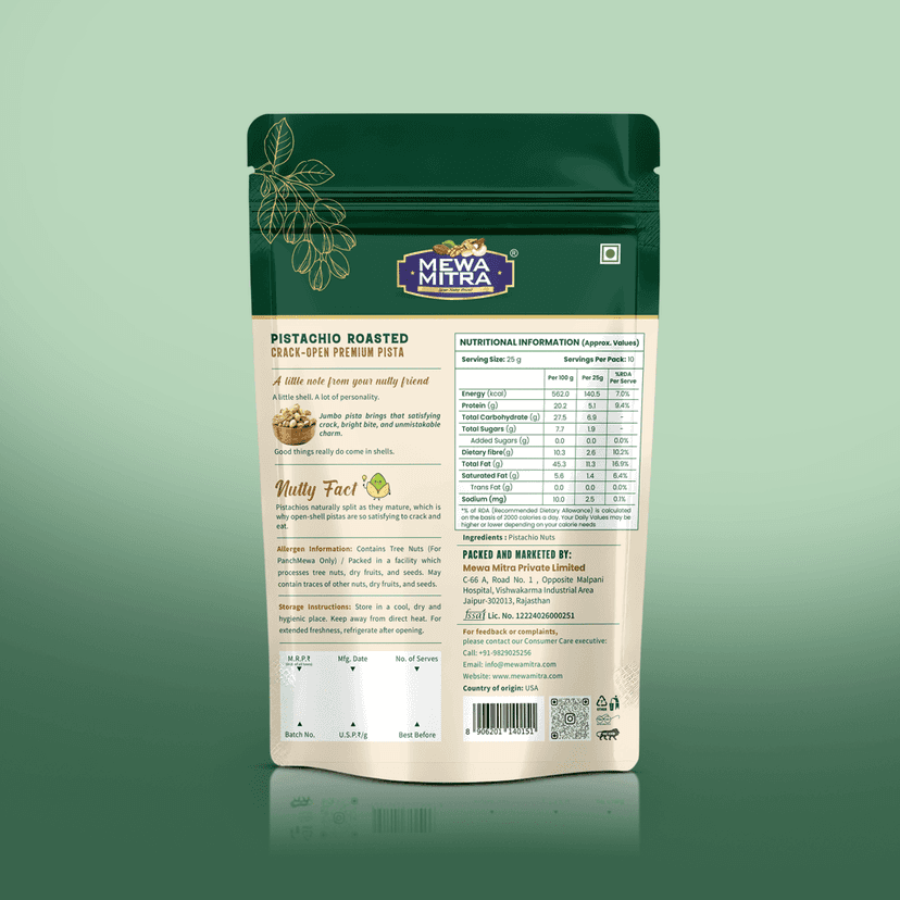 MewaMitra California Pistachios 250g | Roasted & Salted Pista view 2