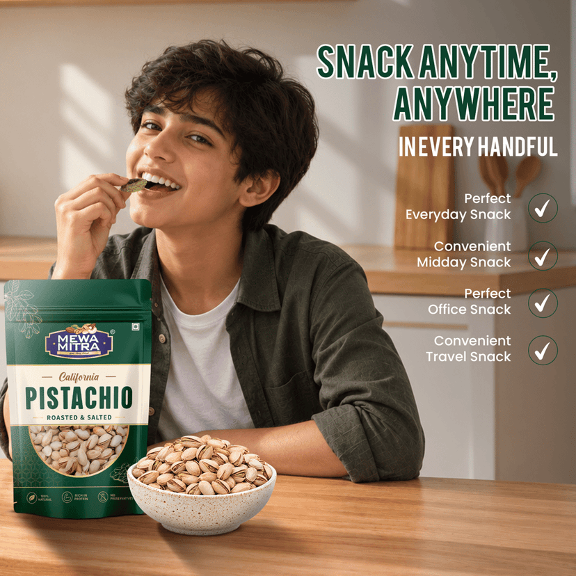 MewaMitra California Pistachios 250g | Roasted & Salted Pista view 3